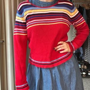 Crazy Horse Multicolor Striped Knit Top